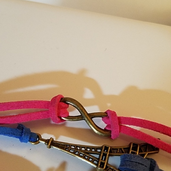 Multi Layer Vegan Leather Bracelet 7" - Picture 2 of 6